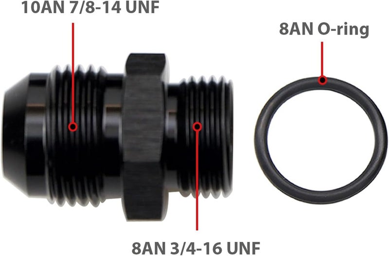 KRD PERFORMANCE 10AN to 8AN Fuel Pump Rail Adapter Fitting - Image 2