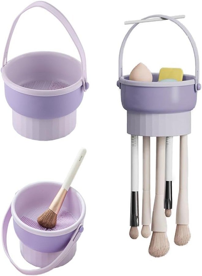 Calyrex Silicone Makeup Brush Cleaner Make Up Brush Cleaner Cleanser Bowl&Hanging Drying Basket Net Cleaning Box for Makeup Sponge,Puffs Brush Cleaning Drying and Storage - Image 1