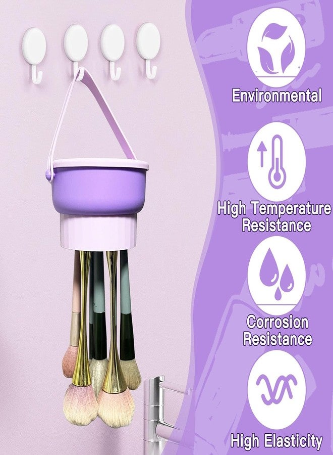Calyrex Silicone Makeup Brush Cleaner Make Up Brush Cleaner Cleanser Bowl&Hanging Drying Basket Net Cleaning Box for Makeup Sponge,Puffs Brush Cleaning Drying and Storage - Image 2