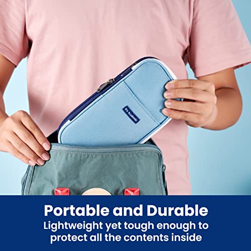 It's Academic Expanding Pencil Case, For Office & School Supplies, Travel Organizer Bag, Compact, High Capacity, Blue - Image 4