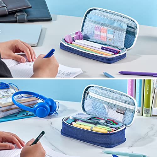 It's Academic Expanding Pencil Case, For Office & School Supplies, Travel Organizer Bag, Compact, High Capacity, Blue - Image 5