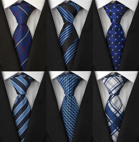 Adulove Men's Necktie Classic Silk Tie Woven Jacquard Neck Ties 6 PCS - Image 3