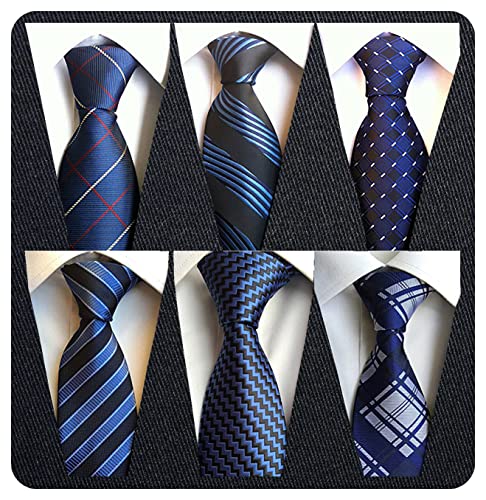 Adulove Men's Necktie Classic Silk Tie Woven Jacquard Neck Ties 6 PCS - Image 1