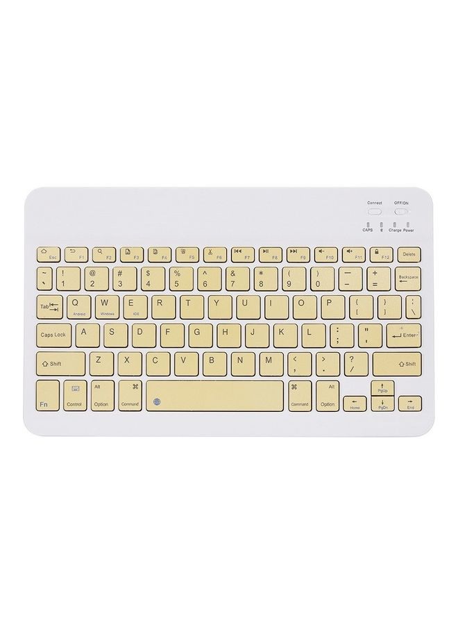 NIBEMINENT Wireless Bluetooth Keyboard Yellow/White  - Image 1