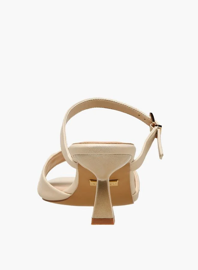 Celeste GOLD Women Flared Heel Sandals for Women | Best Price UAE