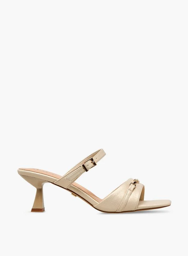 Celeste GOLD Women Flared Heel Sandals for Women | Best Price UAE