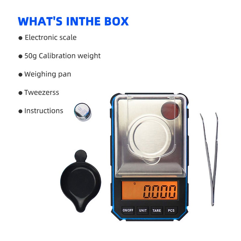 50g Electronic Scales 0.001 High Precision LCD Digital Jewelry Scale Pocket Electronic Balance Lab Weight Milligram Scale - Image 3