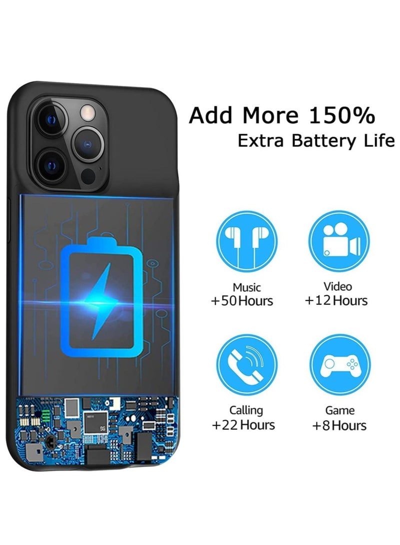 MUNTAQI Battery Case for iPhone 13 Pro Max, Portable Battery Pack, Rechargeable Smart Charger Case, External Battery Charging Case, Compatible with (iPhone 13Pro Max, 4500 Mah). - Image 3
