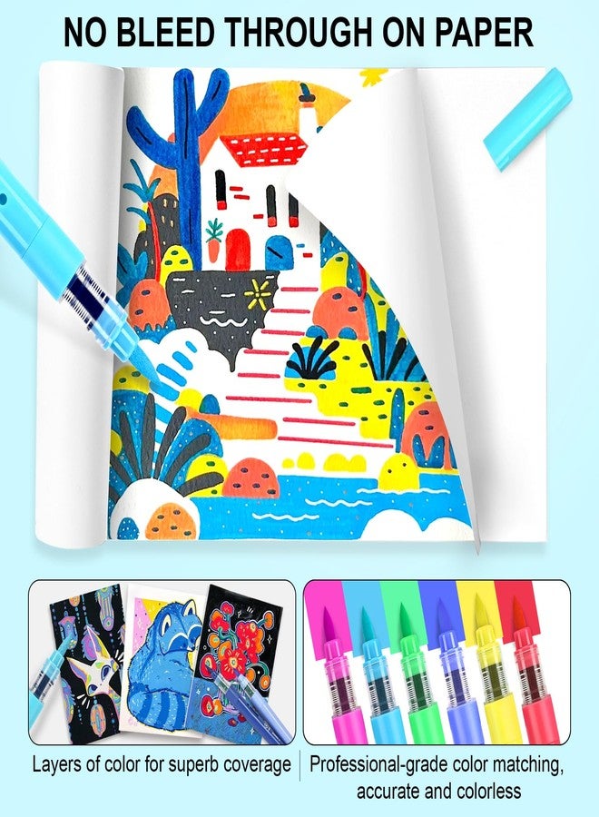 Artugn 60 Colors Acrylic Paint Markers, Automatic Ink Control System with Soft Brush Tip Acrylic Paint Pens for Rock Painting, Canvas, Wood, Glass, Metal, Ceramic, Calligraphy, Card Making, DIY Crafts - Image 5