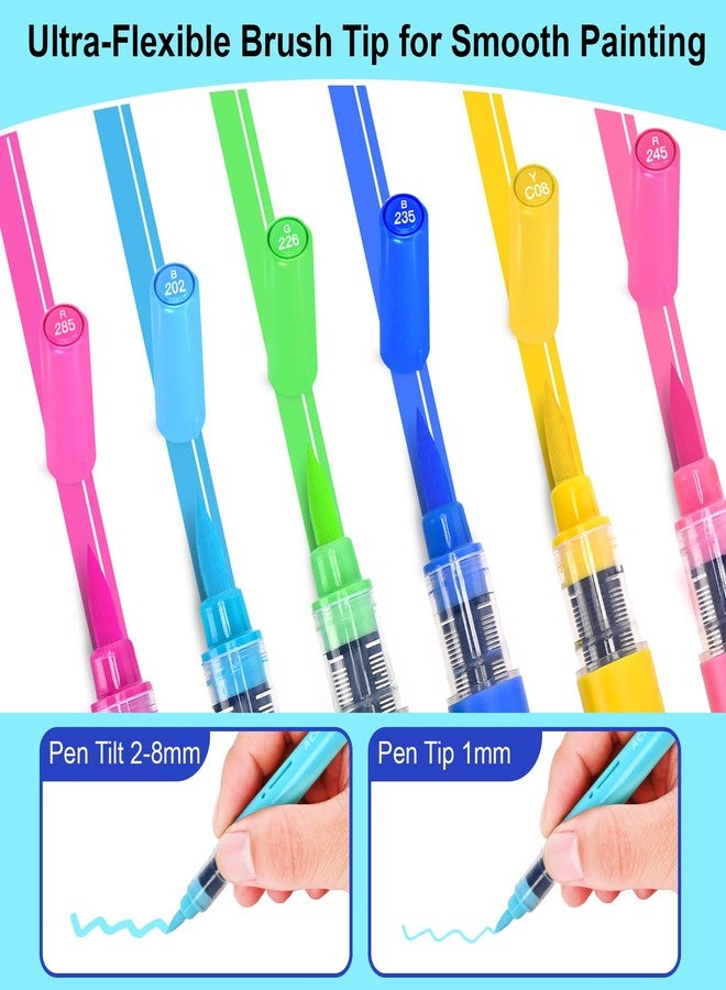 Artugn 60 Colors Acrylic Paint Markers, Automatic Ink Control System with Soft Brush Tip Acrylic Paint Pens for Rock Painting, Canvas, Wood, Glass, Metal, Ceramic, Calligraphy, Card Making, DIY Crafts - Image 3