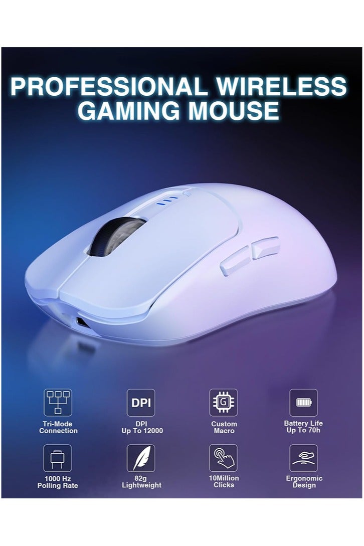 أولا ماوس ألعاب لاسلكي AULA SC580، ماوس ألعاب ثلاثي الوضع 2.4 جيجاهرتز/BT5.0/USB-C، ماوس لاسلكي قابل لإعادة الشحن بدقة 12000 نقطة في البوصة مع 6 أزرار قابلة للبرمجة، ماوس كمبيوتر مريح لأجهزة الكمبيوتر المحمولة/الكمبيوتر الشخصي/ماك/الكمبيوتر اللوحي - Image 2