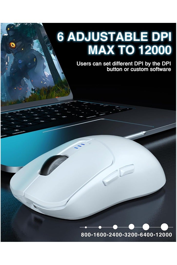 أولا ماوس ألعاب لاسلكي AULA SC580، ماوس ألعاب ثلاثي الوضع 2.4 جيجاهرتز/BT5.0/USB-C، ماوس لاسلكي قابل لإعادة الشحن بدقة 12000 نقطة في البوصة مع 6 أزرار قابلة للبرمجة، ماوس كمبيوتر مريح لأجهزة الكمبيوتر المحمولة/الكمبيوتر الشخصي/ماك/الكمبيوتر اللوحي - Image 4