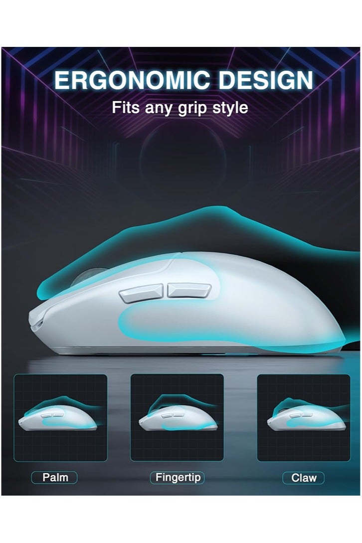 أولا ماوس ألعاب لاسلكي AULA SC580، ماوس ألعاب ثلاثي الوضع 2.4 جيجاهرتز/BT5.0/USB-C، ماوس لاسلكي قابل لإعادة الشحن بدقة 12000 نقطة في البوصة مع 6 أزرار قابلة للبرمجة، ماوس كمبيوتر مريح لأجهزة الكمبيوتر المحمولة/الكمبيوتر الشخصي/ماك/الكمبيوتر اللوحي - Image 5