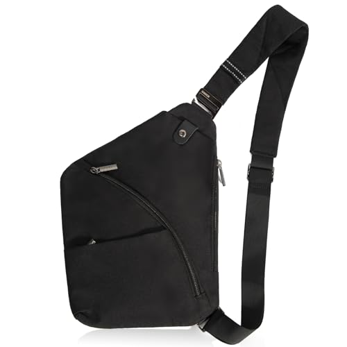 OSOCE Anti Theft Crossbody Bags Sling Bag for Women Men Waterproof Wander Bag for Sports and Travel. (2.0BLACK, Small) - Image 1
