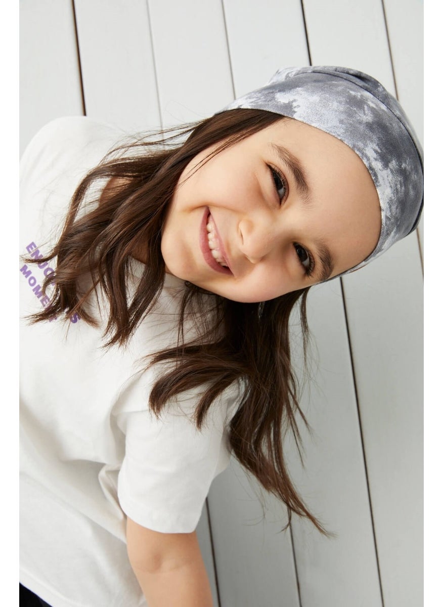 Babygiz Girl's Batik Gray Yarn 4 Season Hat Beanie Buff Soft Combed Cotton  - Image 4