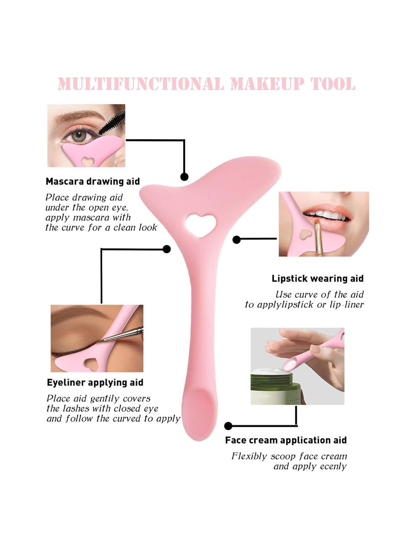 DogieLyn Slanted Ultra Thin Winged Eyeliner Brush Silicone Eye Liner Stencils Makeup Aid,Angled Eyeliner Brush Slanted-Small Thin Winged Liner Eyeshadow Eyebrow Tool (pink-3)  - Image 2