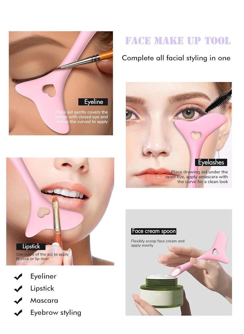DogieLyn Slanted Ultra Thin Winged Eyeliner Brush Silicone Eye Liner Stencils Makeup Aid,Angled Eyeliner Brush Slanted-Small Thin Winged Liner Eyeshadow Eyebrow Tool (pink-3)  - Image 3