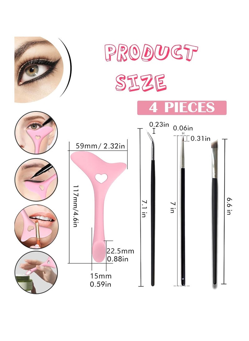 DogieLyn Slanted Ultra Thin Winged Eyeliner Brush Silicone Eye Liner Stencils Makeup Aid,Angled Eyeliner Brush Slanted-Small Thin Winged Liner Eyeshadow Eyebrow Tool (pink-3)  - Image 4