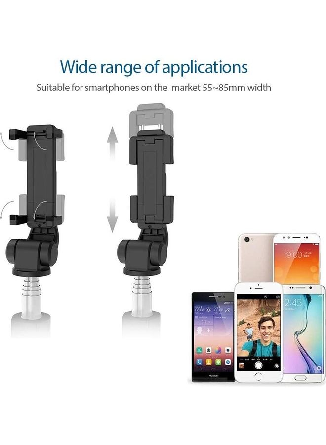 اليشمك عصا سيلفي مع حامل ثلاثي 2 في 1 بخاصية البلوتوث وجهاز تحكم عن بعد أسود - Image 5