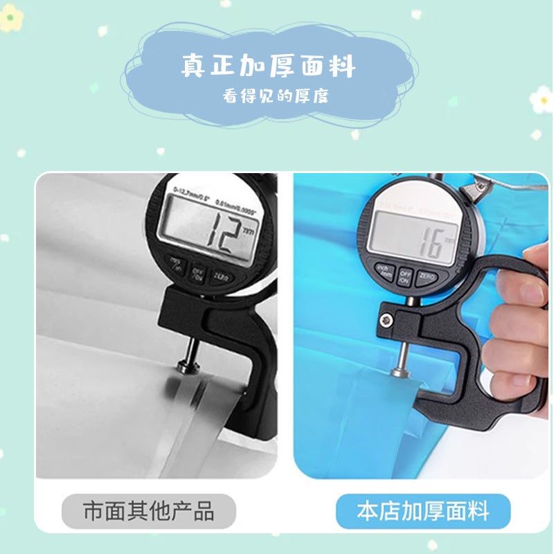 Long Raincoat, Windproof Drawstring Raincoat, Full-Body Rainproof Open Raincoat, Thickened Transparent Raincoat For Adults And Children - Image 3