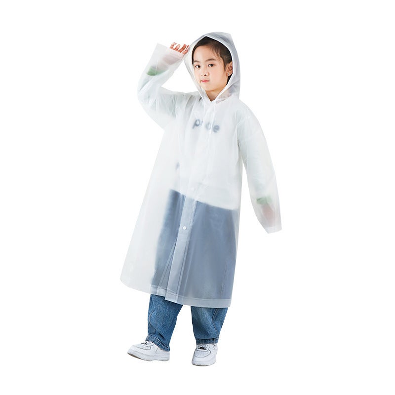 Long Raincoat, Windproof Drawstring Raincoat, Full-Body Rainproof Open Raincoat, Thickened Transparent Raincoat For Adults And Children - Image 1