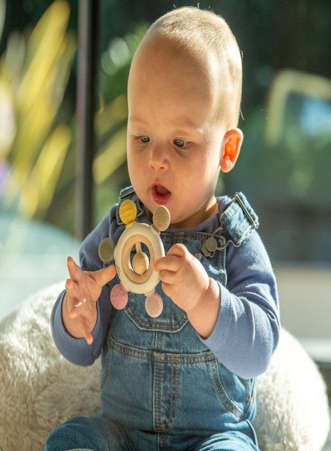 tickit Silisoft Rattle Teether | Sensory Baby Teether with Textured, Food-Grade Silicone and Natural Beechwood | Removable Wooden Rattle for Teething Relief and Development - Image 5