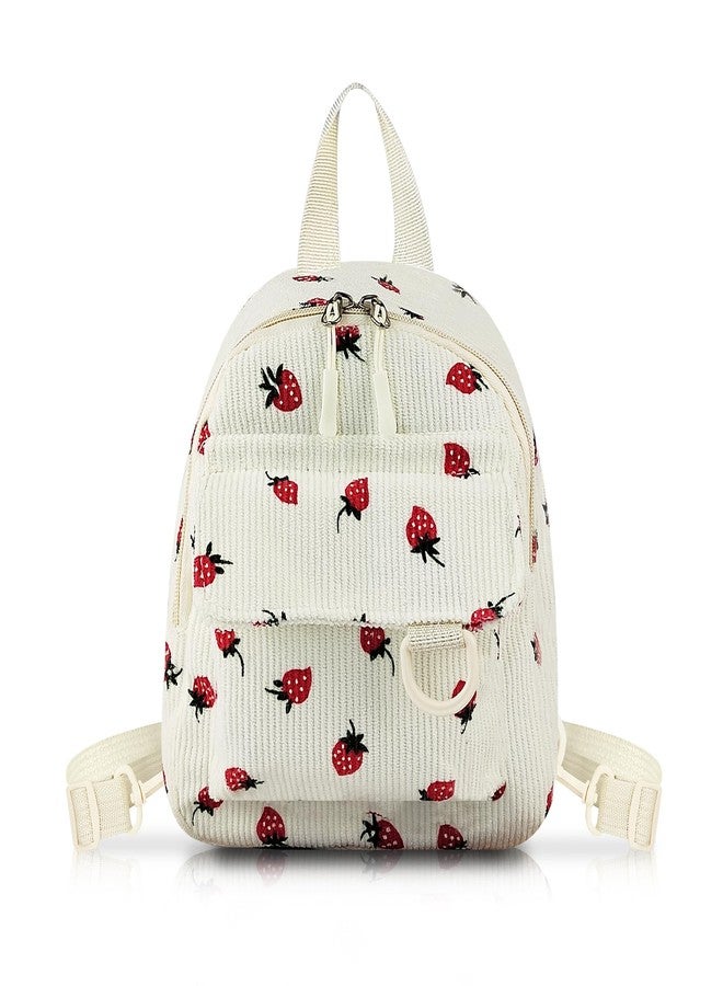 WisePoint Mini Backpack Purse, Corduroy Girls Backpack Small Backpack for Women, Casual Daypack Backpacks Cute Backpacks (white) - Image 1