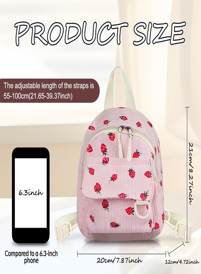 WisePoint Mini Backpack Purse, Corduroy Girls Backpack Small Backpack for Women, Casual Daypack Backpacks Cute Backpacks (white) - Image 2