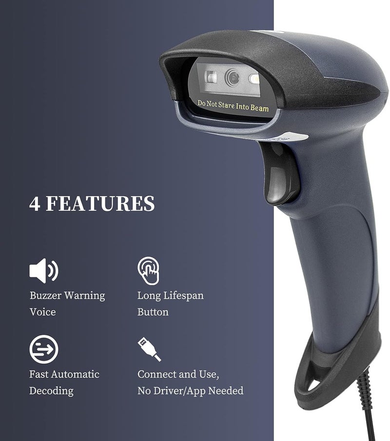 NETUM USB Barcode Scanner with Stand Wired Handheld Bar Code Reader 1D CCD Scanner Gun for Supermarket, Convenience Store, Warehouse -M3S - Image 2
