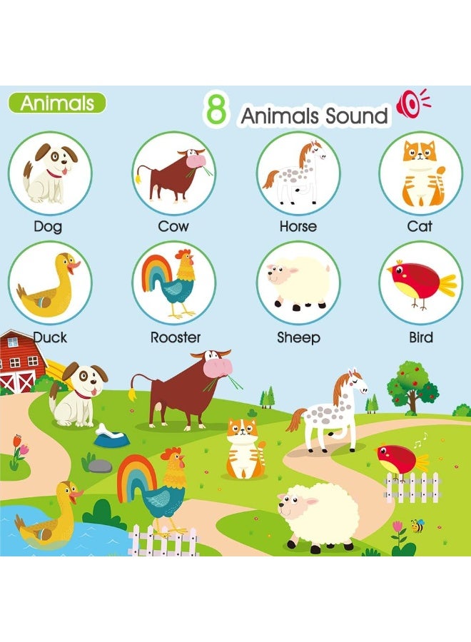 3 in 1 Musical Mat for Toddlers, Baby Toys Piano Keyboard Drum Set with 2 Sticks for Boys Girls Gift, Animal Sound Touch Play Blanket Early Education Learning Toys for 1 2 3 4 5 6 Years Kids - Image 3