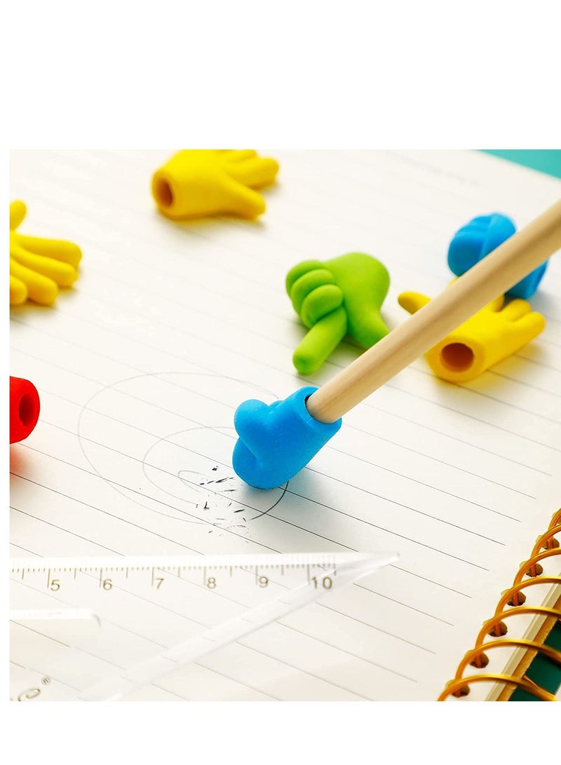 SYOSI Pencil Erasers Rubber Pencil Top Erasers Funny Pencil Eraser Toppers Rock Paper Scissors Erasers Pencil Top Erasers Cap Studying Supplies for Kids Students Teachers 4 Colors 30 Pieces - Image 2