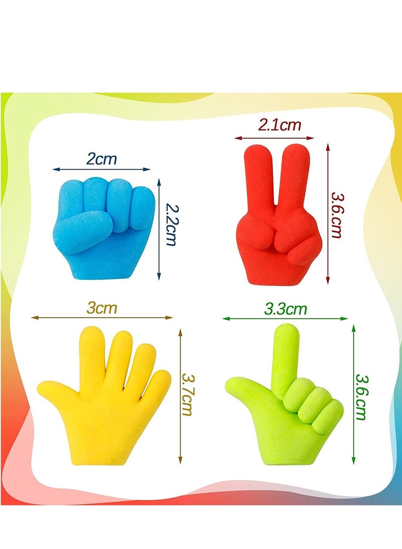 SYOSI Pencil Erasers Rubber Pencil Top Erasers Funny Pencil Eraser Toppers Rock Paper Scissors Erasers Pencil Top Erasers Cap Studying Supplies for Kids Students Teachers 4 Colors 30 Pieces - Image 5