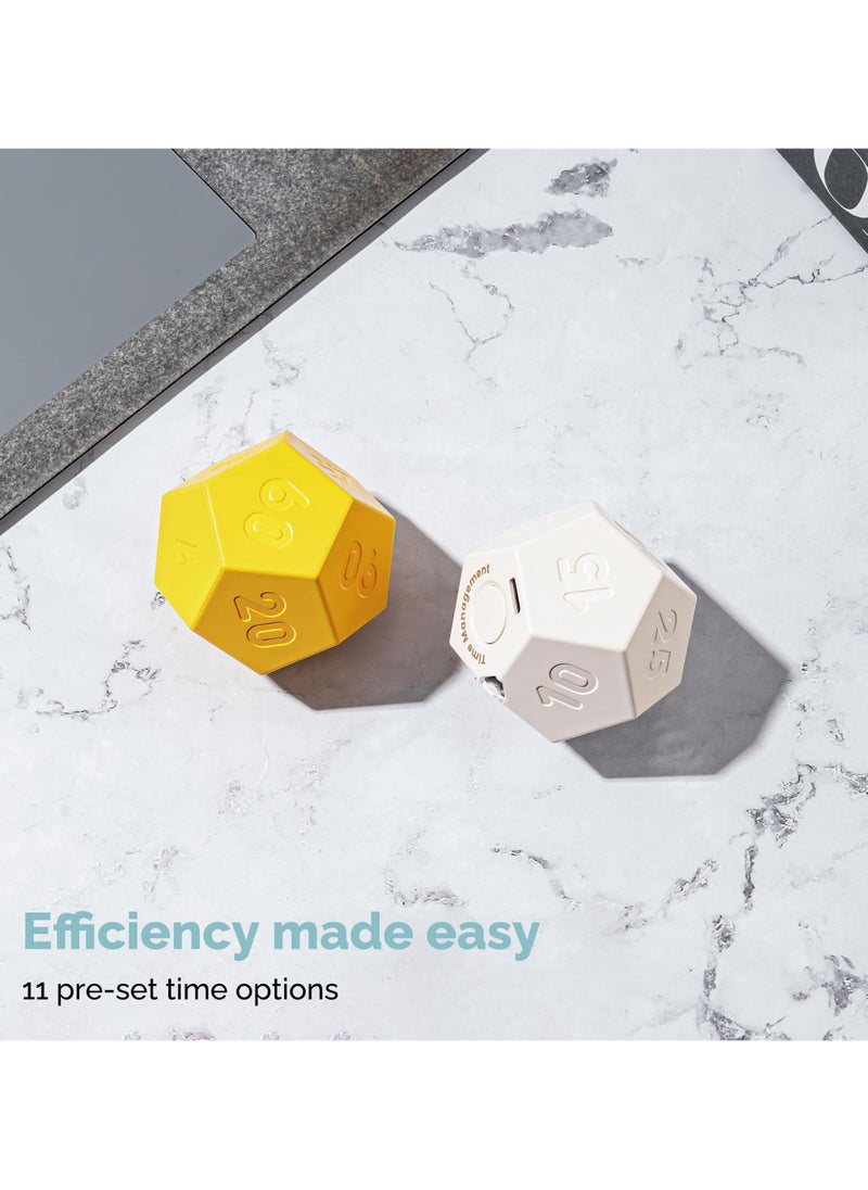 Cube Timer, Rotating Productivity Timer, Rechargeable Desk Timer Dodecagon with Sound Vibrate Light Alarm Flip Timer for Time Management Kids ADHD 1 3 5 10 15 20 25 30 45 60 90 Minute  - Image 2