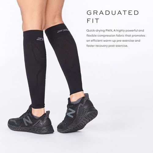 2XU Unisex X Compression Calf Sleeves Black/Black Small - Image 4