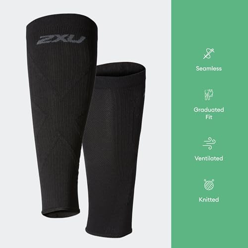 2XU Unisex X Compression Calf Sleeves Black/Black Small - Image 3