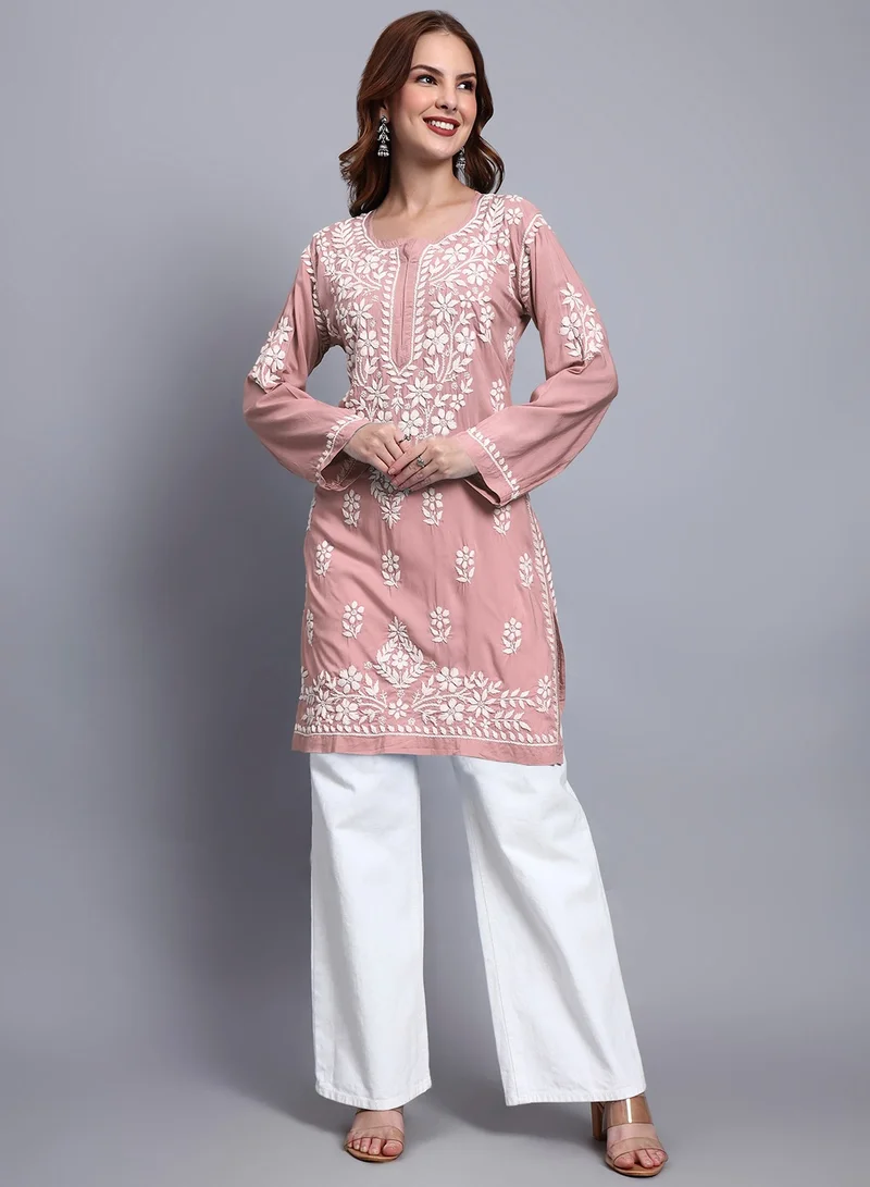 الايا كرتي نسائي مطرز يدوياً شكنكاري من المودال - AL3702