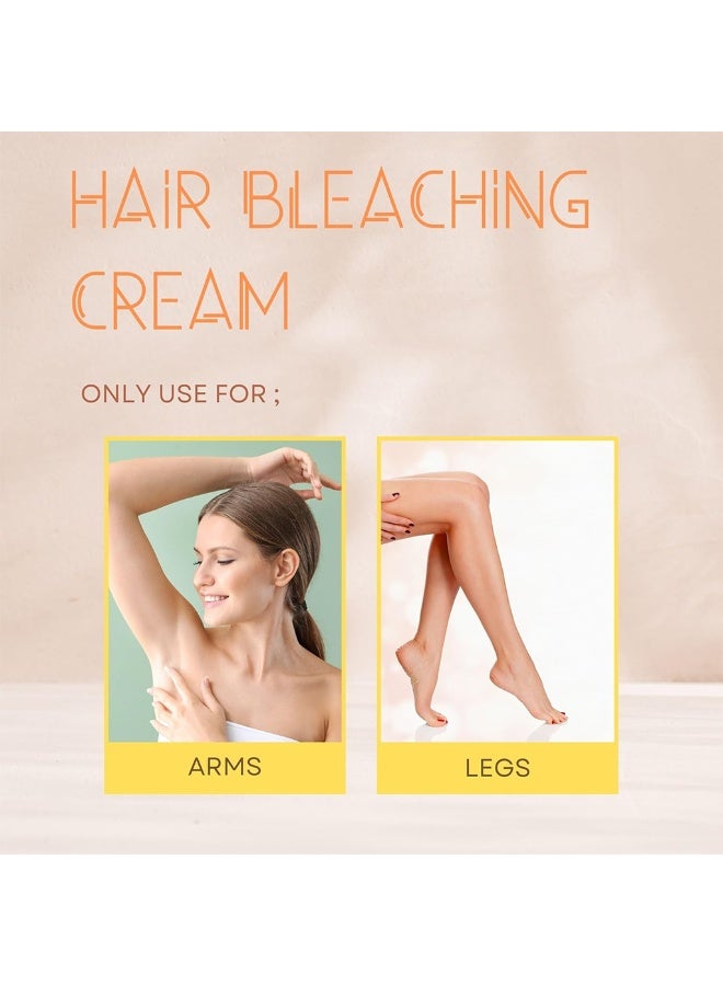 Agiss Hair Bleaching Cream Kit for Arms and Legs - Fast 7-Minute Lightening Formula with White Camomile - Includes Bleaching & Activator Cream, Mixing Tray & Spatula - Gentle & Effective - 70g + 35g - Image 2