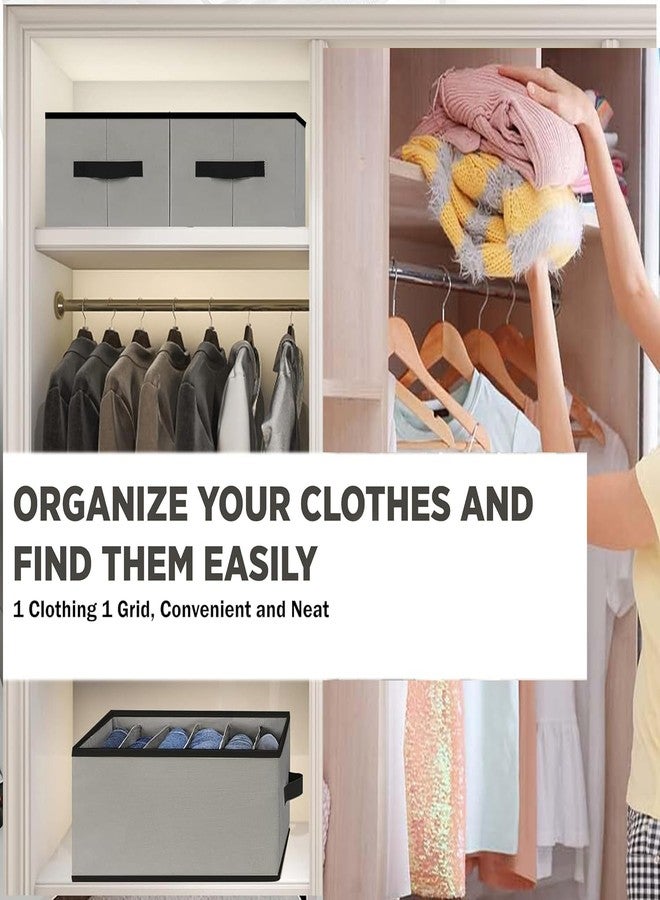 BB BACKBENCHERS Clothes Organizer for Wardrobe | 7-Grid Foldable Storage Box | Non-Woven Fabric Cupboard Organizer for Shirts, Pants, T-Shirts | 38x25x20 cm | Pack of 1 - Image 4