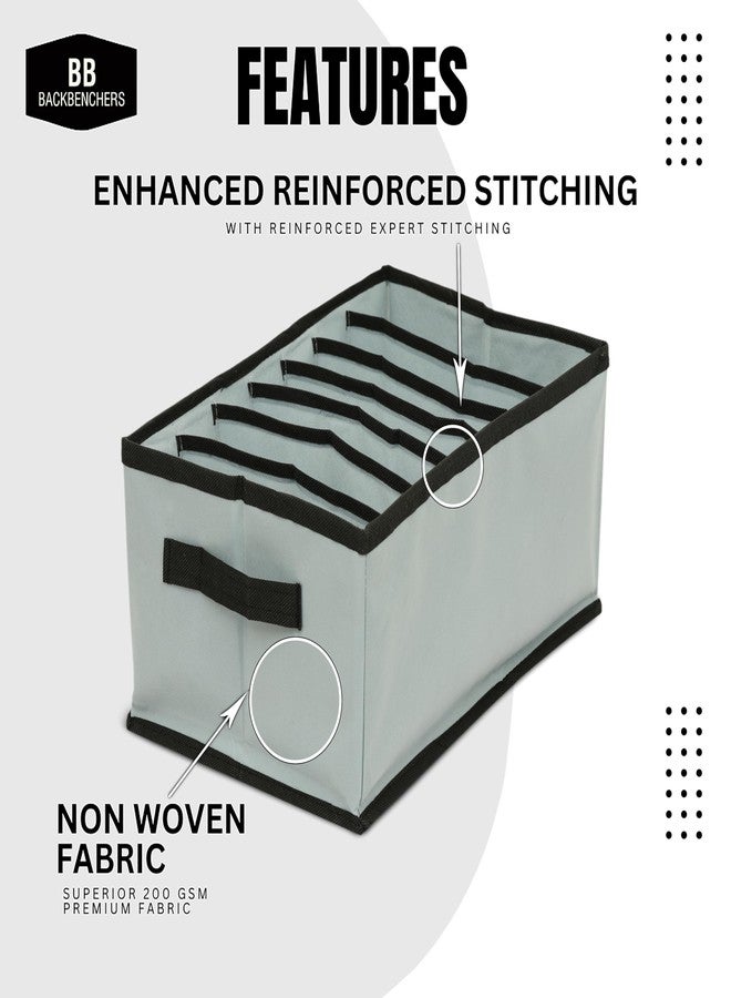 BB BACKBENCHERS Clothes Organizer for Wardrobe | 7-Grid Foldable Storage Box | Non-Woven Fabric Cupboard Organizer for Shirts, Pants, T-Shirts | 38x25x20 cm | Pack of 1 - Image 2