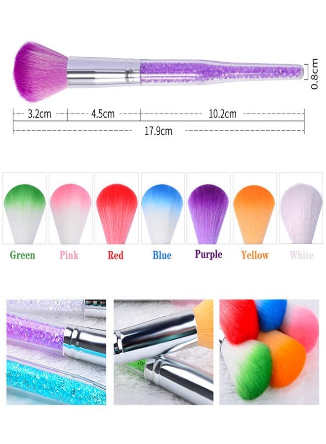 DANNEASY 7pcs Nail Dust Brush Nail Art Brush Nail Powder Brush Nail Brushes for Cleaning Dust Makeup Dipping Powder Blush Brushes Nail Art Tools - Image 5