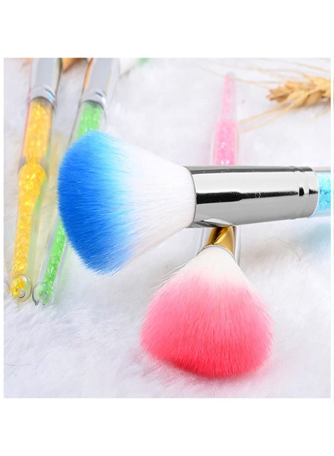 DANNEASY 7pcs Nail Dust Brush Nail Art Brush Nail Powder Brush Nail Brushes for Cleaning Dust Makeup Dipping Powder Blush Brushes Nail Art Tools - Image 4