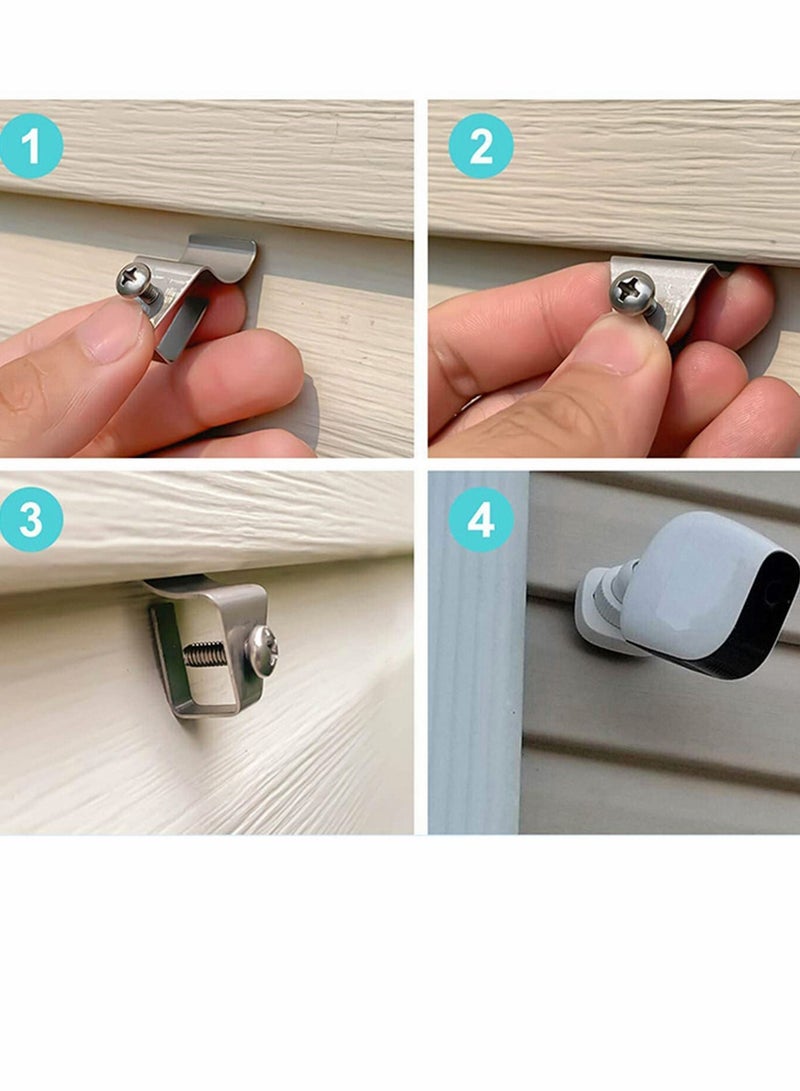 Vinyl Siding Hook, Non-Hole Outdoor Hanger Camera Mounting Clip, Stainless Steel Bracket for Blink Security System, Doorbell, Hanging Light, Trim (12Pcs)