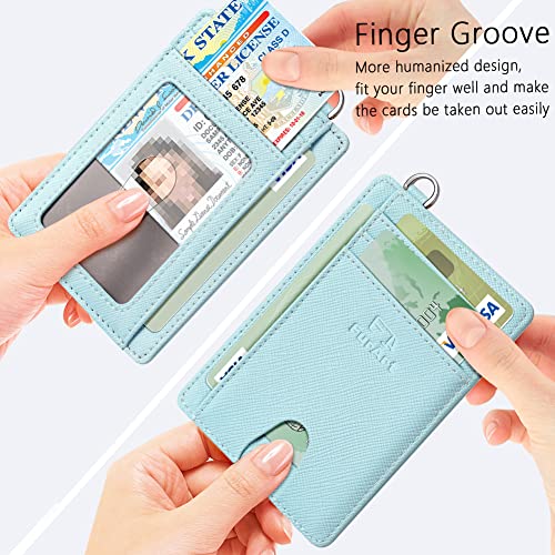 FurArt Slim Minimalist Wallet, Front Pocket Wallets, RFID Blocking, Credit Card Holder for Men-Light Blue - Image 3