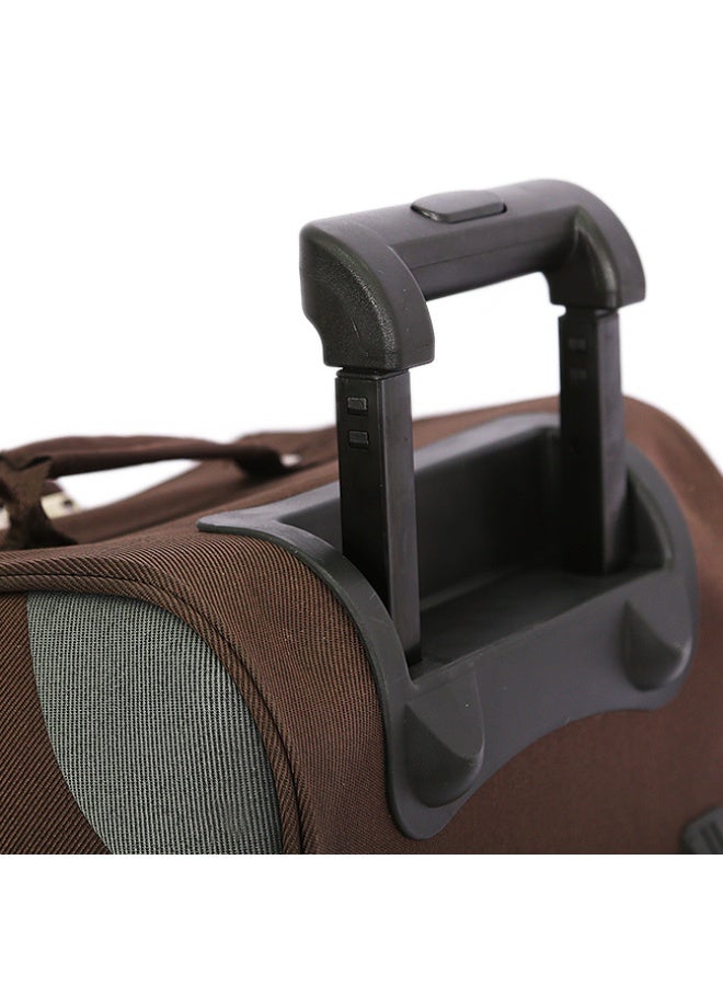 DILIXI طقم حقيبة دفلليكس، 3 قطع، بني، قماش أكسفورد ناعم، بعجلات مع مقبض تلسكوبي - Image 3