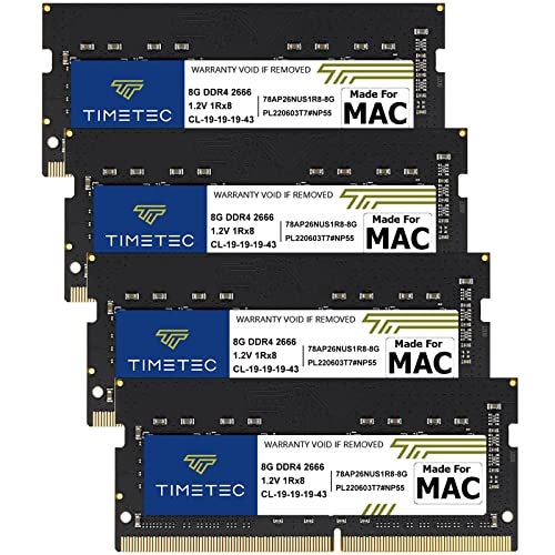 Timetec 32GB KIT4x8GB Compatible for Apple DDR4 2666MHz for Mid 2020 iMac 201202 Mid 2019 iMac 191 27inch wRetina 5K Display PC421333 PC421300 CL19 SODIMM Memory MAC RAM Upgrade - Image 1