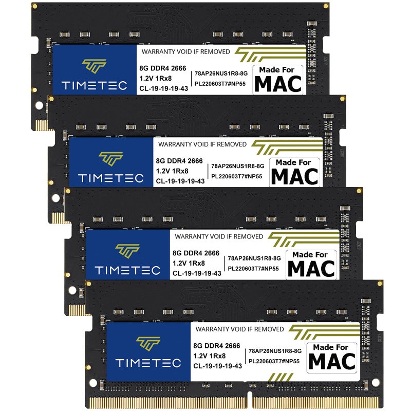 Timetec 32GB KIT4x8GB Compatible for Apple DDR4 2666MHz for Mid 2020 iMac 201202 Mid 2019 iMac 191 27inch wRetina 5K Display PC421333 PC421300 CL19 SODIMM Memory MAC RAM Upgrade - Image 2