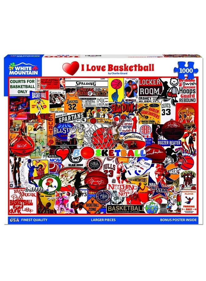 WHITE MOUNTAIN أحب كرة السلة 1000 قطعة لغز كرة السلة لغز NBA - Image 3