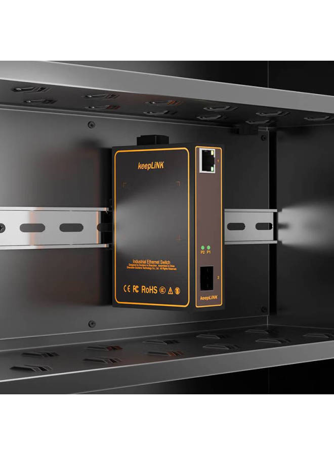 Keeplink Kp-9000 Industrial Ethernet Switch, Fiber Optic Transceiver, 1 Optical 1 Electrical Gigabit Sfp Interface, Rail-mounted Installation, Per Unit