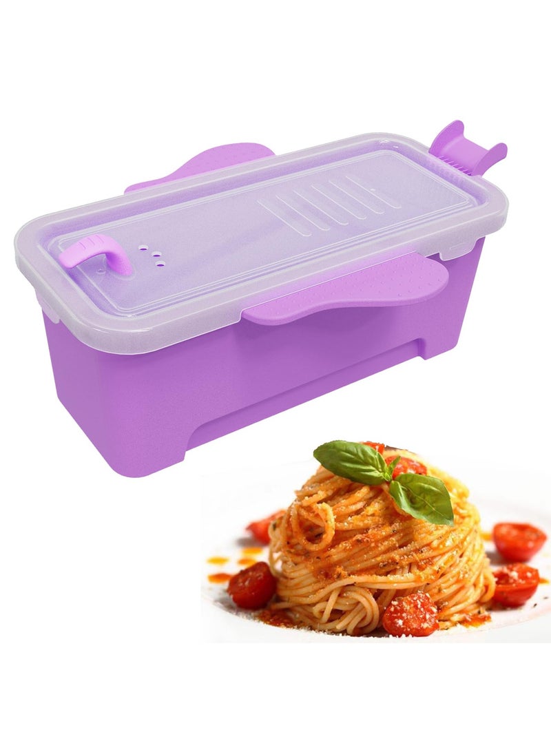 SOLARAE Microwave Pasta Container Cooker, Noodles Cooker with Strainer. Quickly Cooks up to 4 Servings Pasta, Cute Elephant-Shaped Multifunctional Cooker 2000ML / 68OZ(Purple) - Image 4