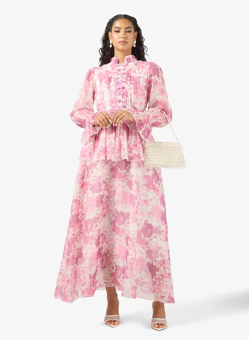 Khizana Monotone Print Dress